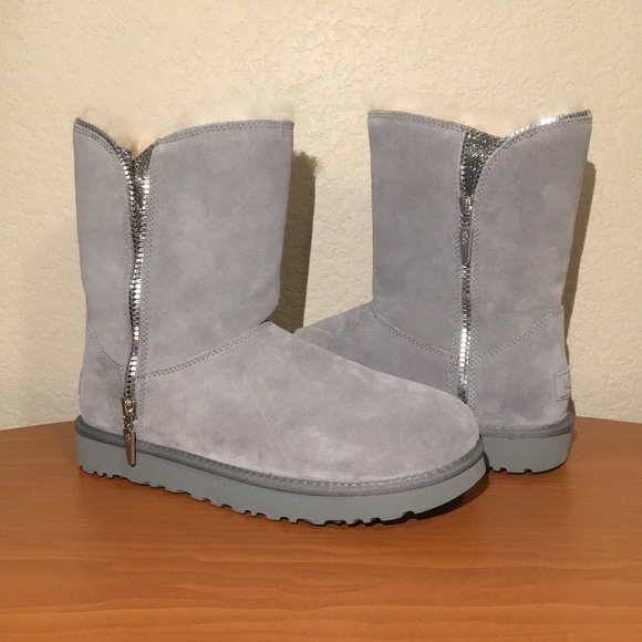 grey ugg boots with zipper